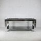 Coffee table steel and smoked glass, France, circa 1970