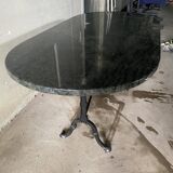 Tropical green granite table in wrought iron