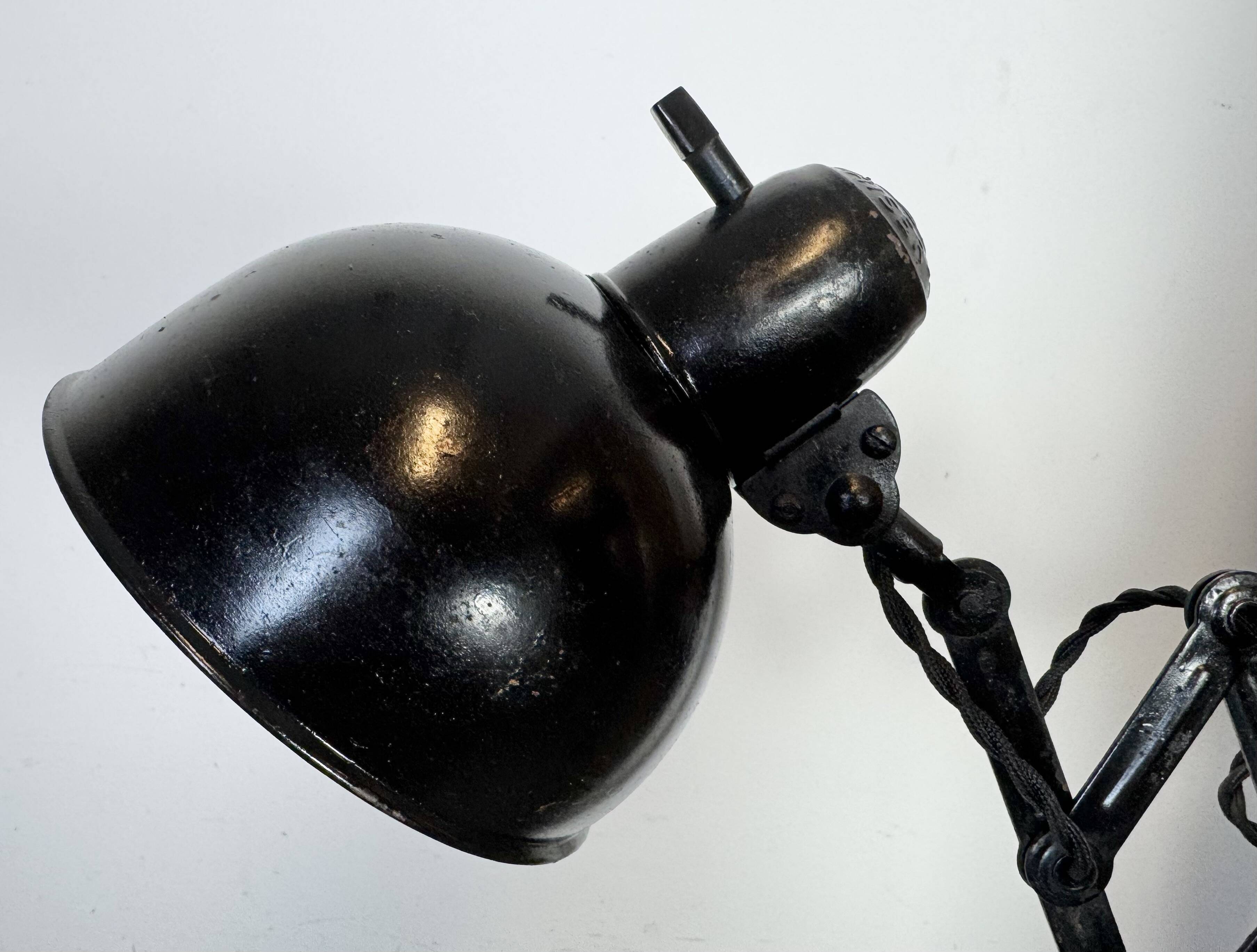 Black Industrial Bauhaus Scissor Wall Lamp from Kaiser Idell, 1930s