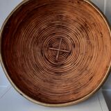 Rattan and brass basket