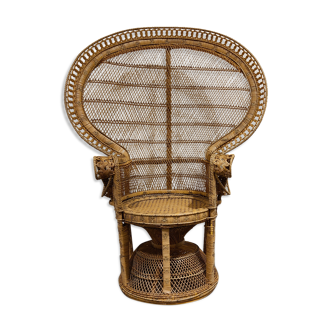 Vintage wicker peacock chair, 1970s