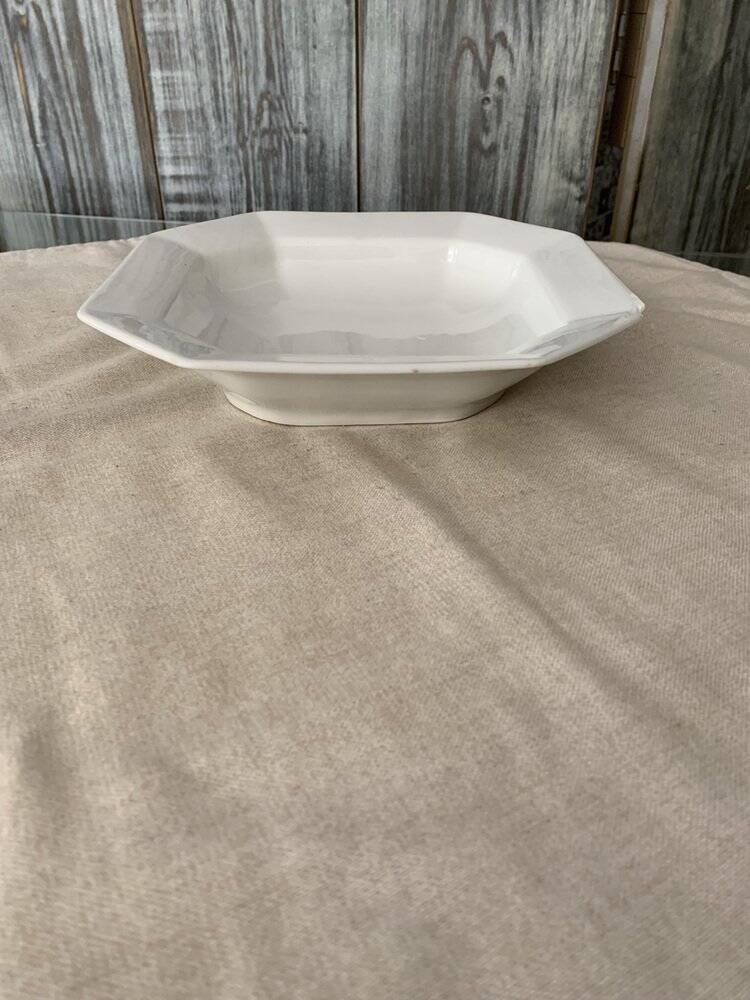 White porcelain bowl by Haas & Czjzek, octagonal rim, 1960s