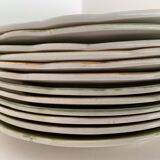 12 flat plates in flat earthenware KG Luneville bagatelle model, late 19th century