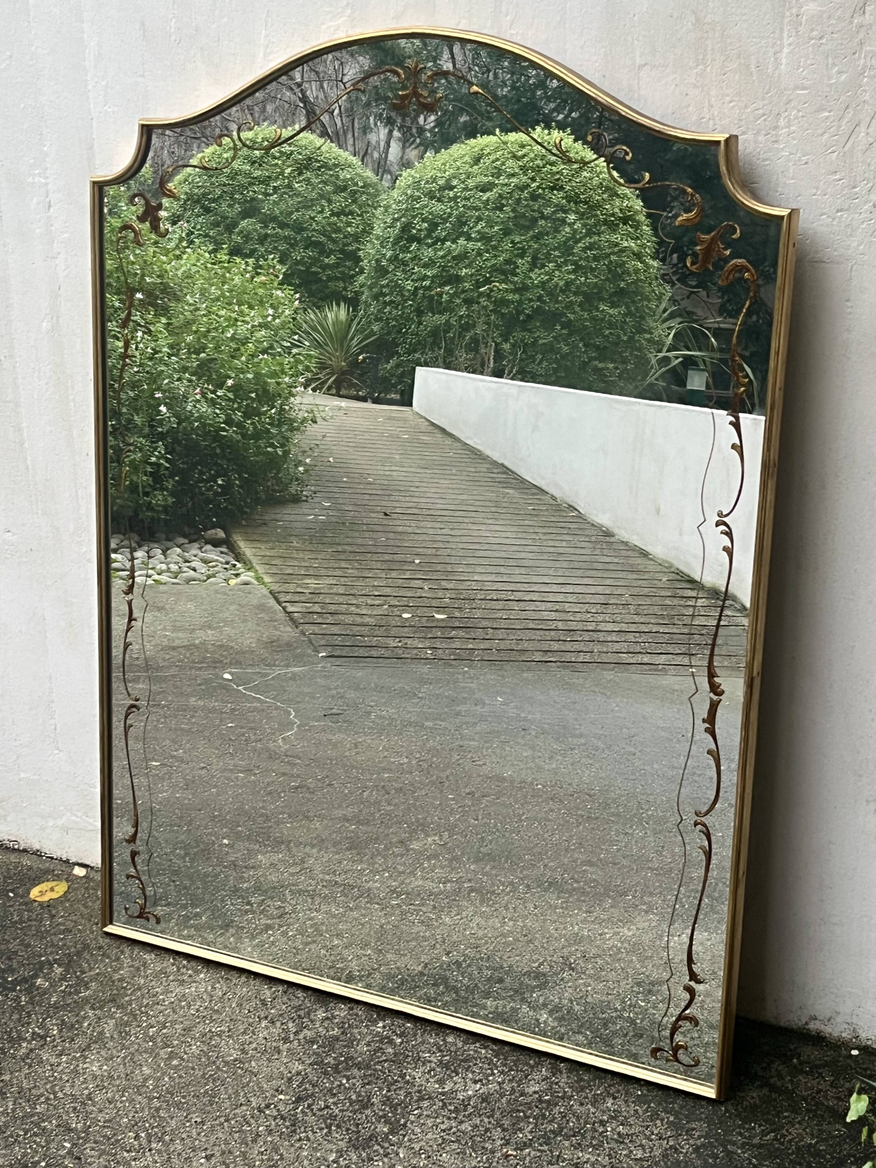 Large antique gold mirror - Empire style - Mercury