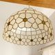 Vintage XXL pendant light in mother-of-pearl and brass