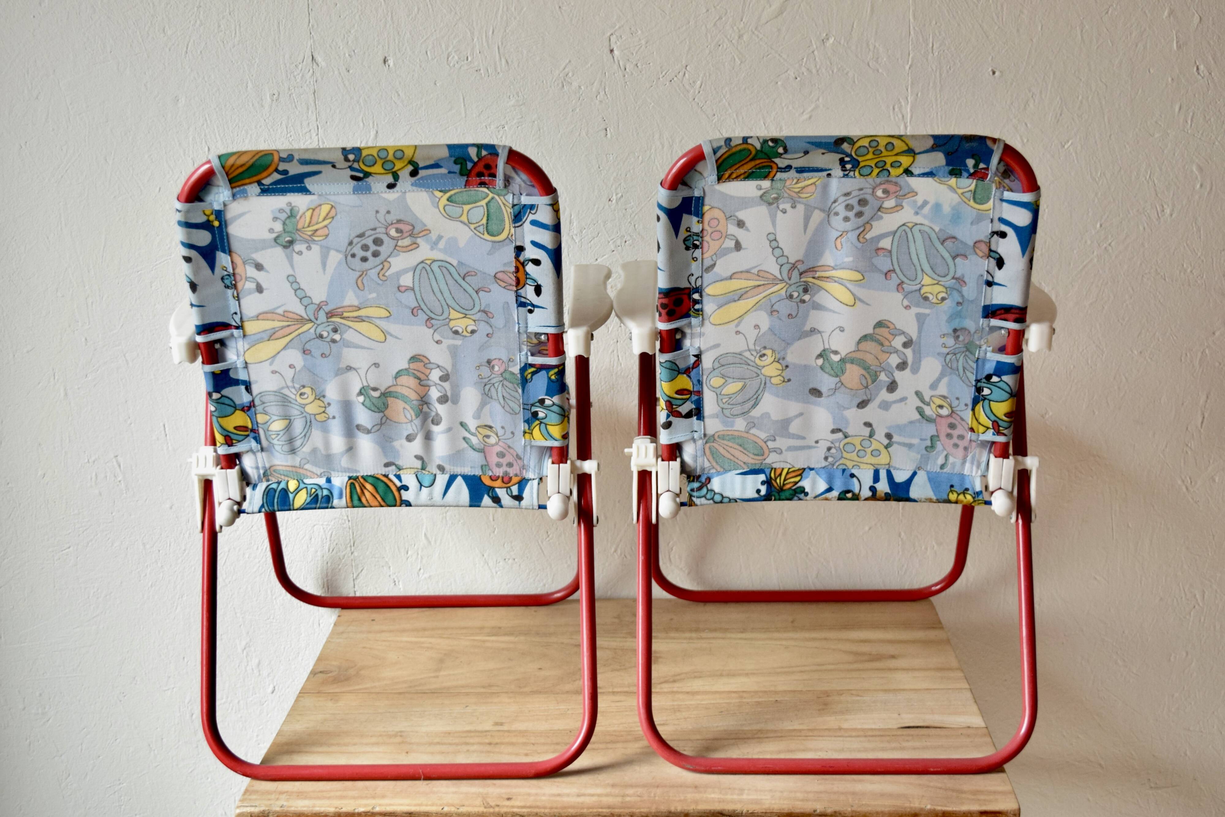 2 vintage camping chairs for children