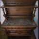 Magnificent buffet/cabinet in Henri II style made of solid walnut and marble.