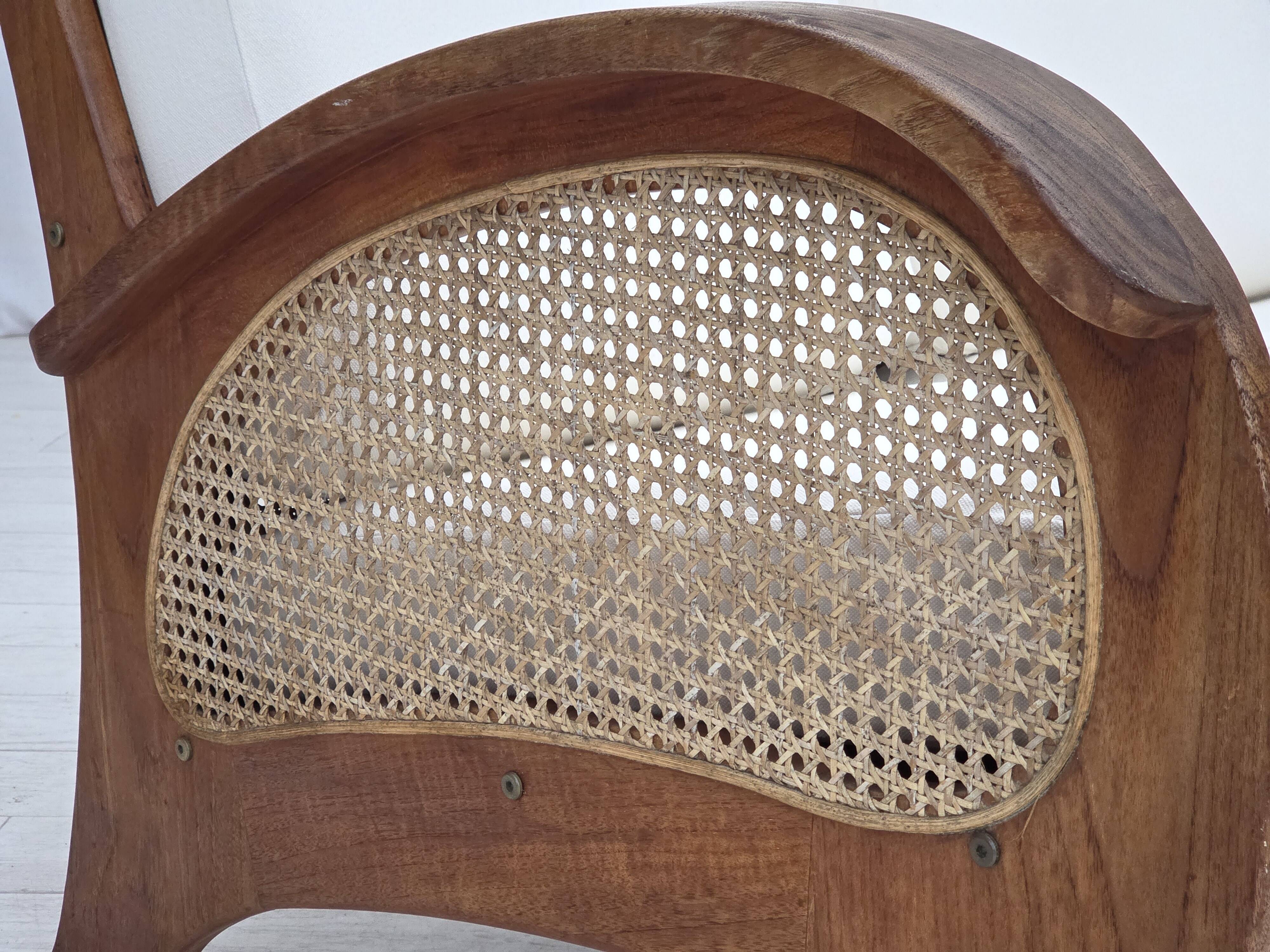 1970s, Danish 2-seater sofa by Klaus Wettergren, cotton fabric, teak wood.