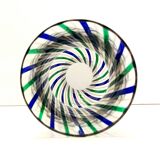 Green, Blue, Bronze and Clear Murano Glass Vase by Irene Paolo, Italy 1990s