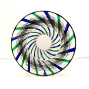 Green, Blue, Bronze and Clear Murano Glass Vase by Irene Paolo, Italy 1990s