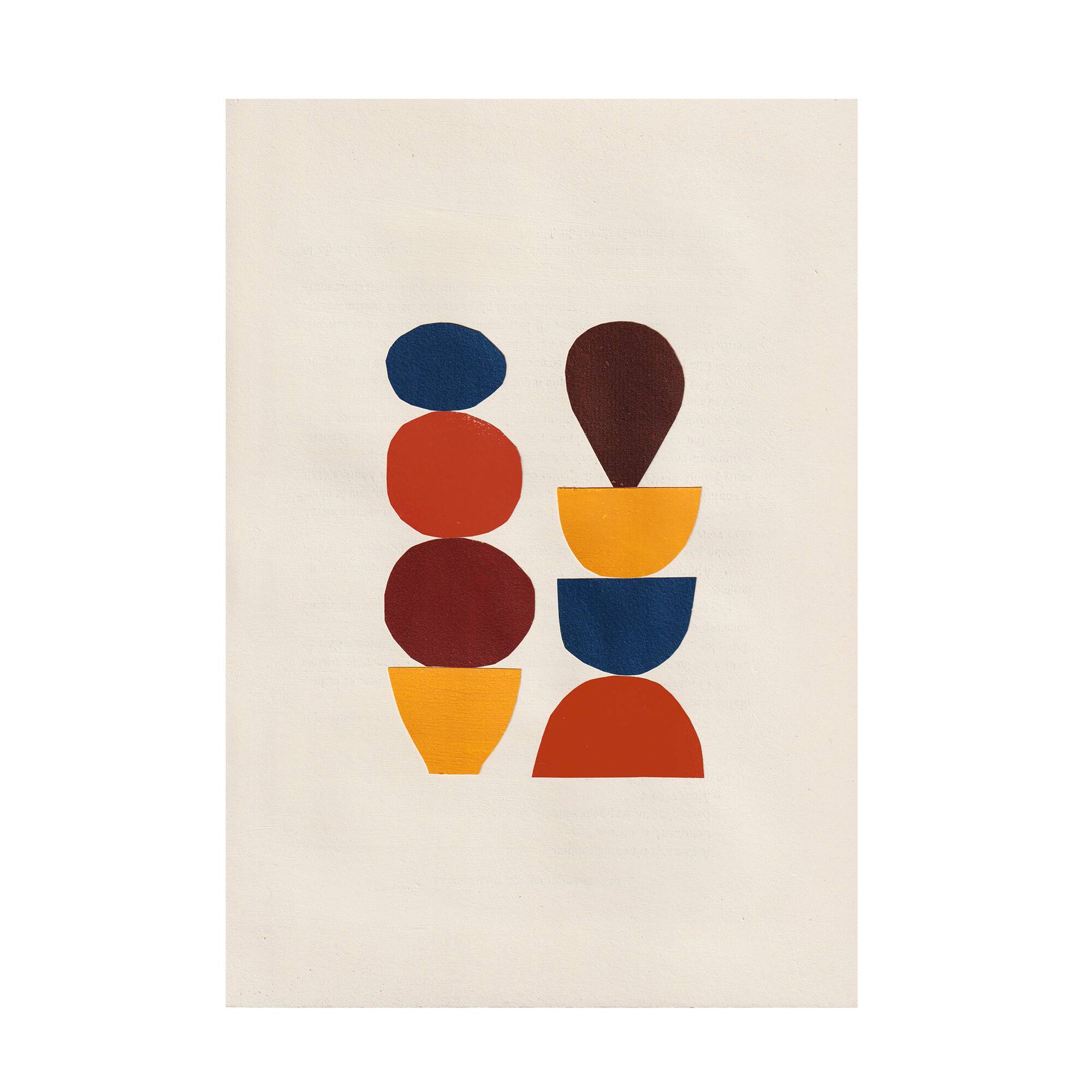 Abstract collage on paper signed eawy