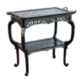Japanese-style wooden side table mounted Gabriel Viardot
