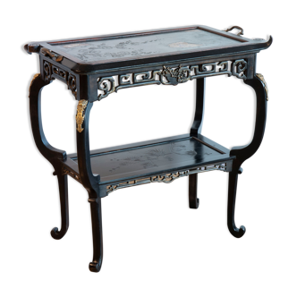 Japanese-style wooden side table mounted Gabriel Viardot