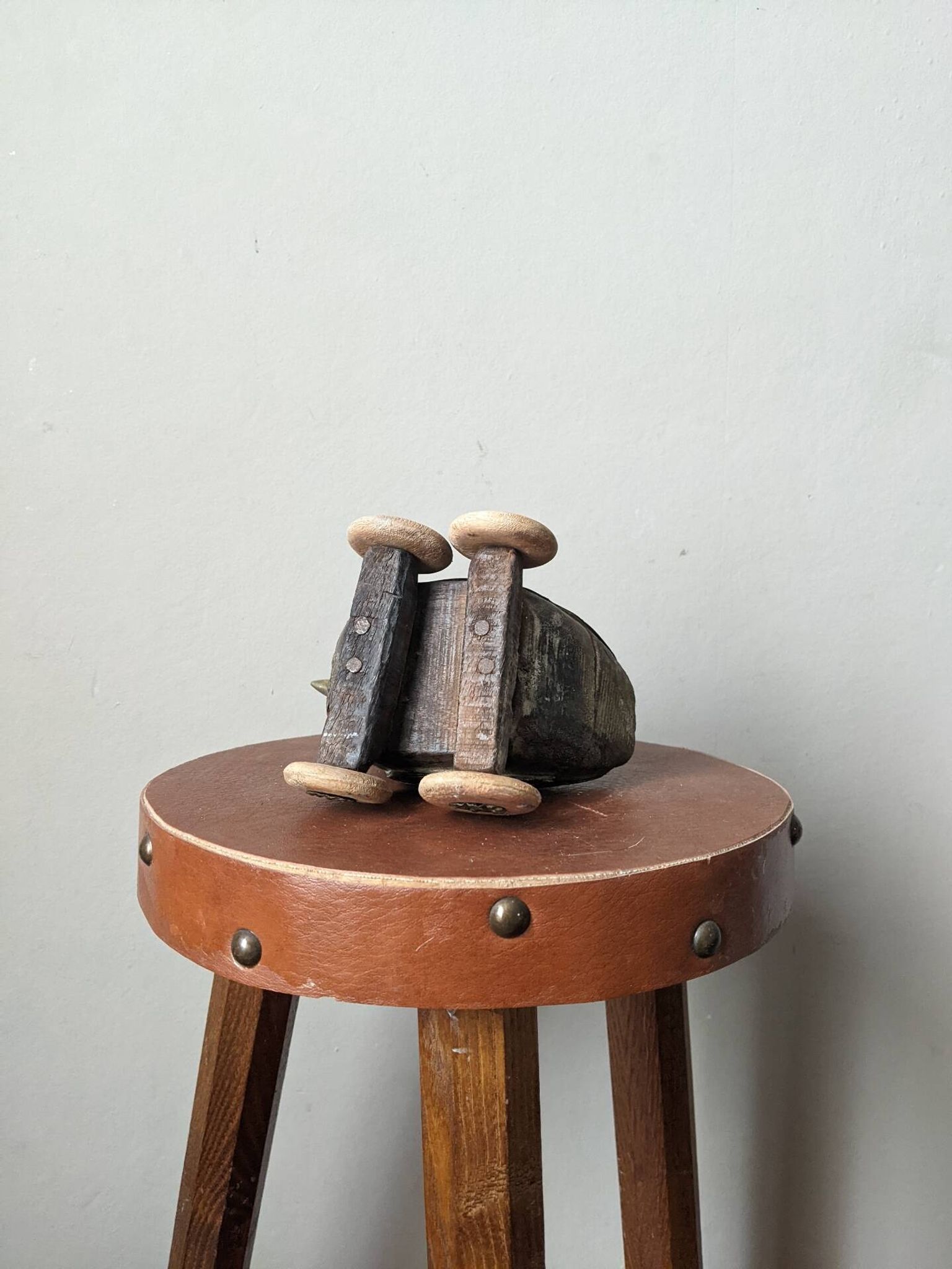 Jouet de collection vintage canard en bois