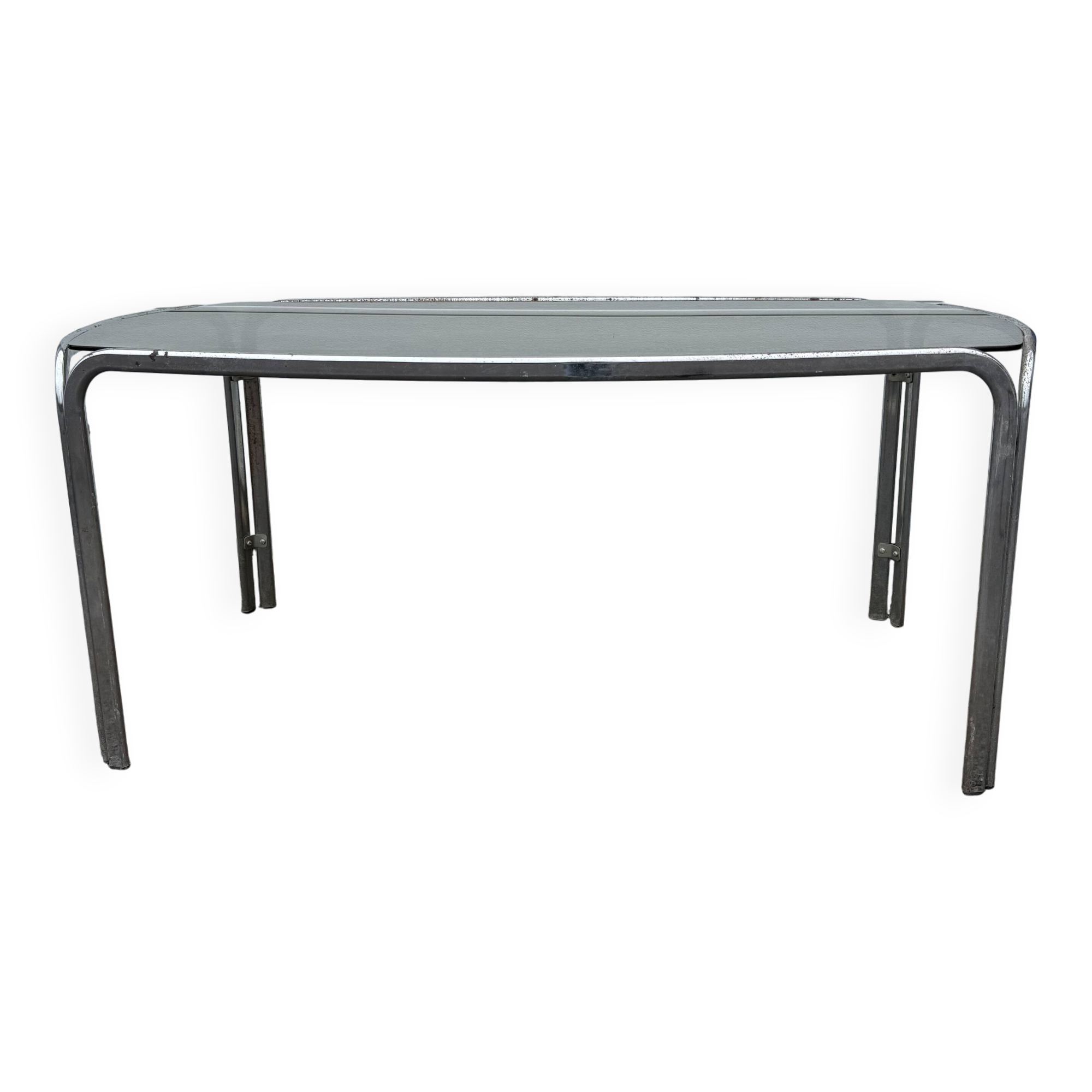 Vintage 70s smoked glass dining table