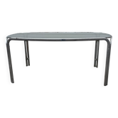 Table à manger en verre fumé vintage, 1970