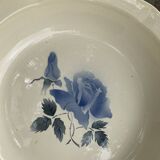 Hollow dish with blue rose motif, octagonal, vintage Digoin