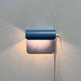 Light blue perforated metal suspension by Abo Randers, Danish postmodern, 1980s.