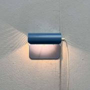 Applique postmoderne en métal perforé bleu clair d'Abo Randers, Danemark années 1980