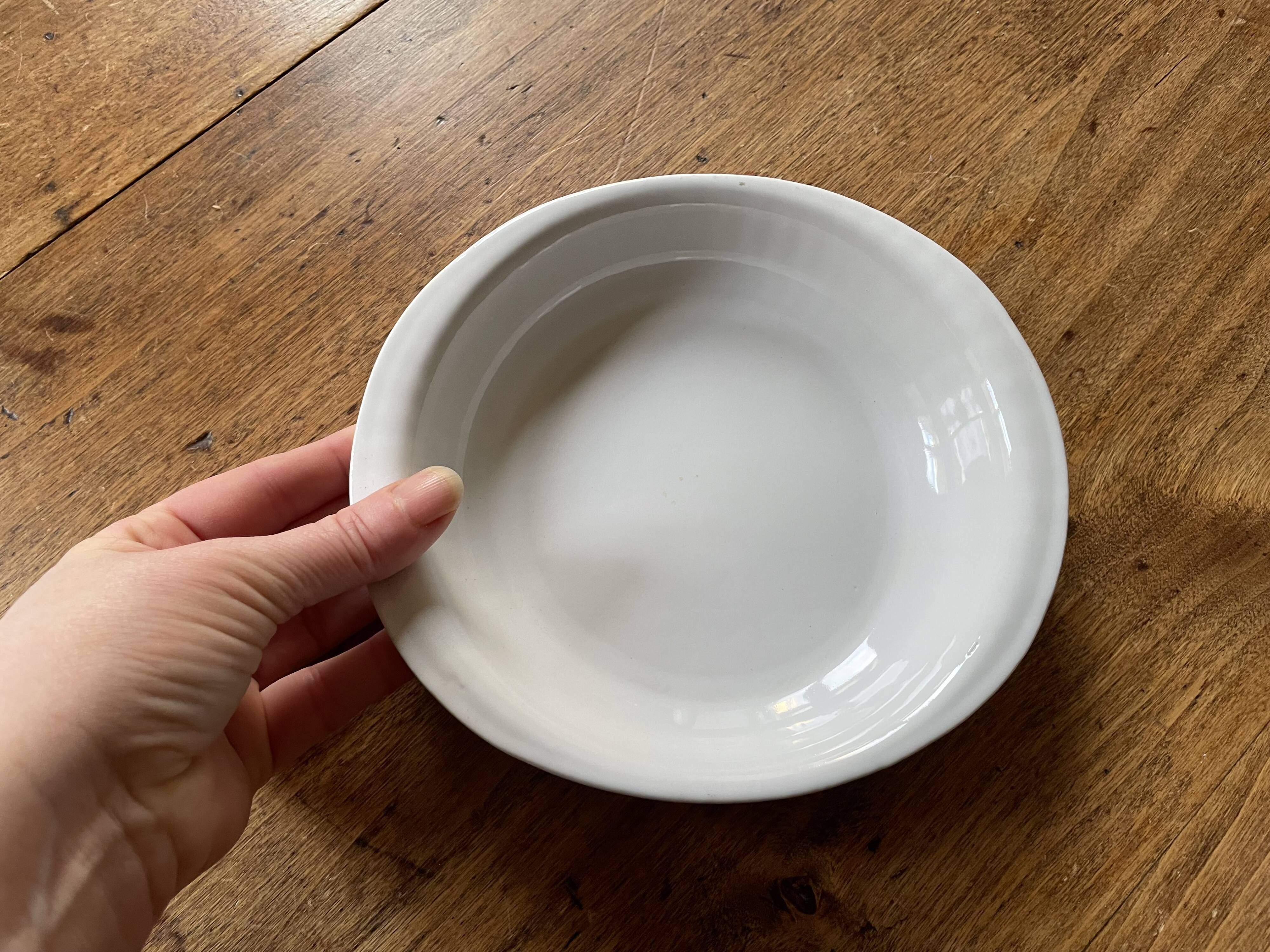 2 small old, vintage oven dishes - white ceramic