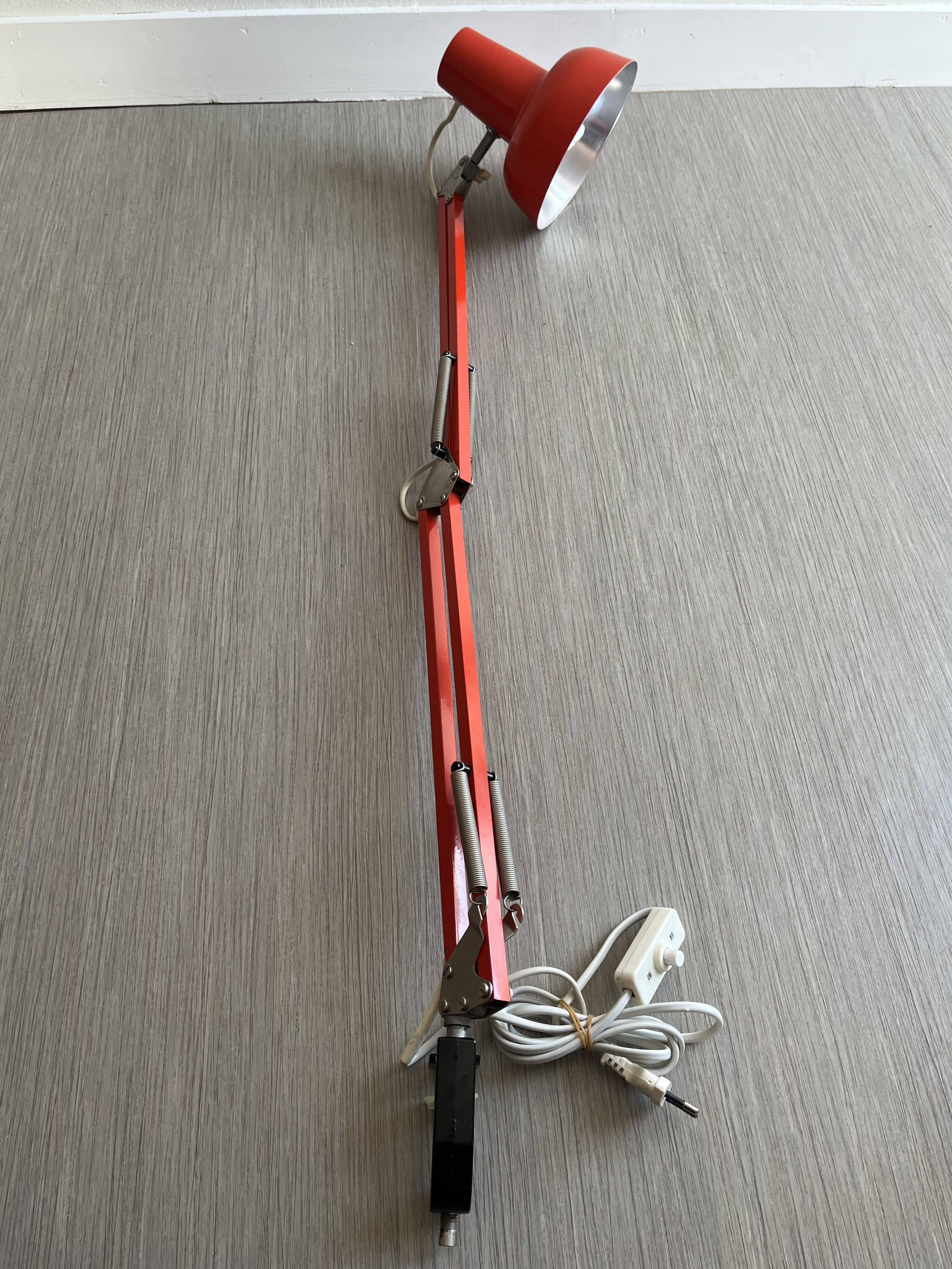 Vintage orange articulated desk lamp