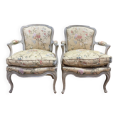 Pair of Louis XV style armchairs