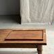 Rectangular solid teak tray with carved edges 40x25