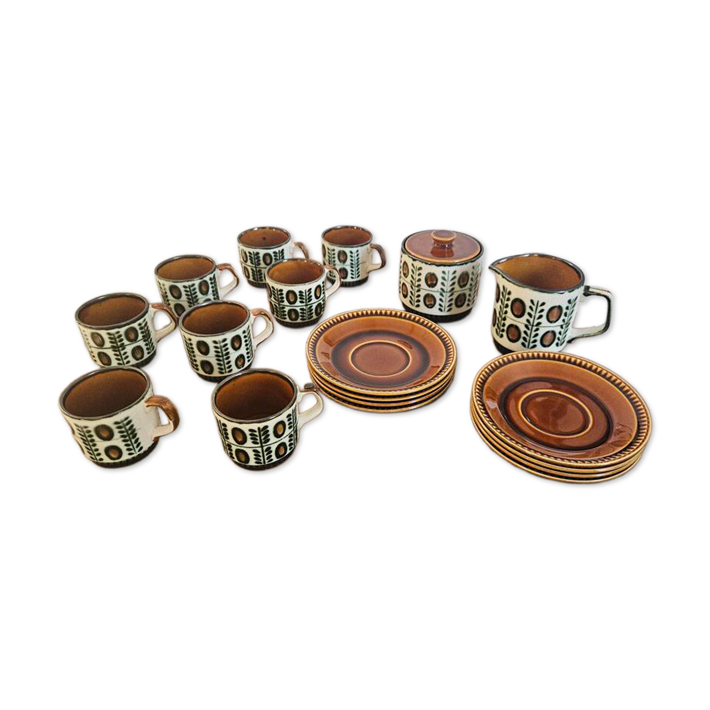 Boch La Louvière coffee service series Noix – 18 pieces – 8 people