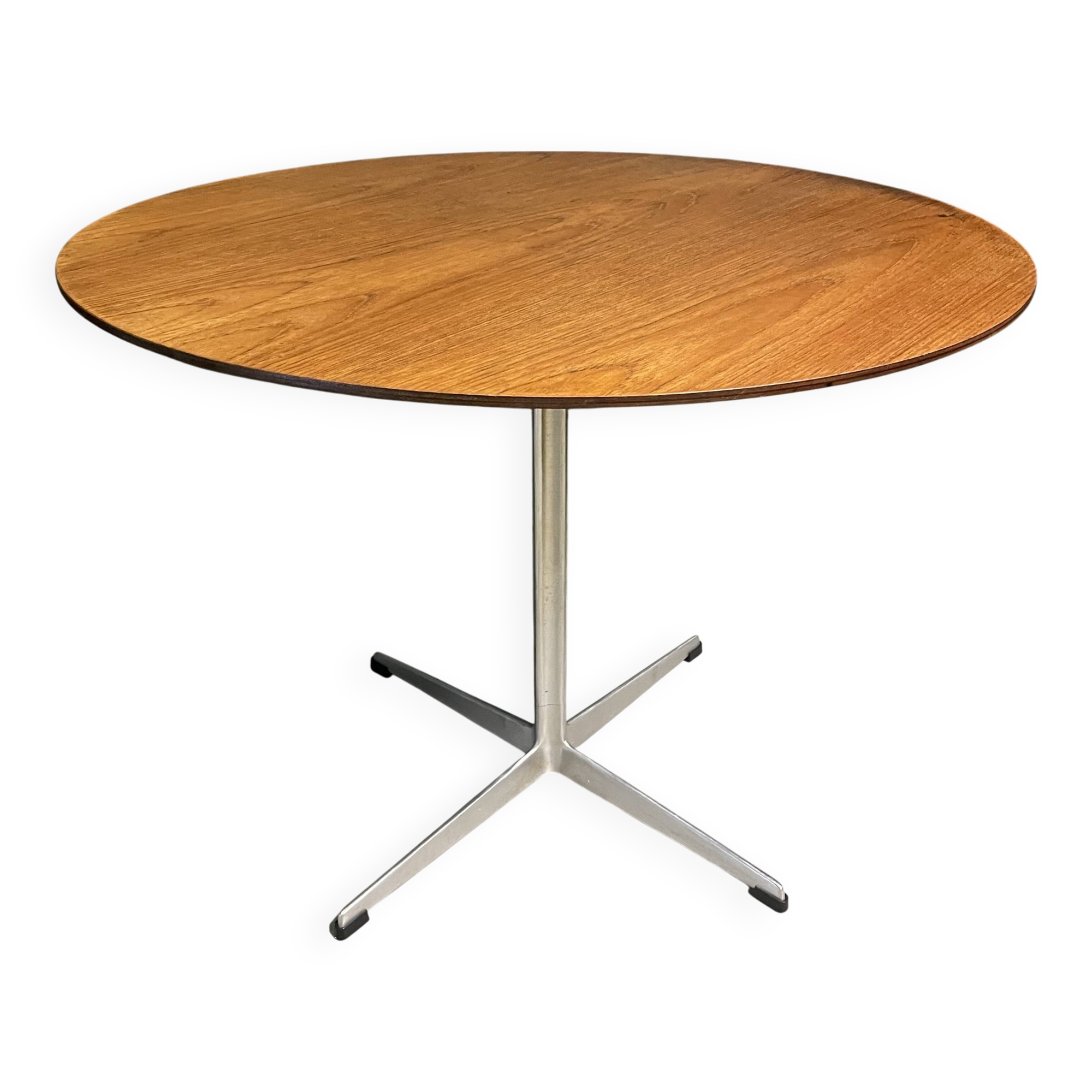 VERY RARE CANNELÉE BASE DINING TABLE BY ARNE JACOBSEN, Fritz Hansen, 1960s