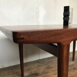 Authentic Scandinavian table teak design1950 1960 feet spindles