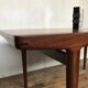 Authentic Scandinavian table teak design1950 1960 feet spindles