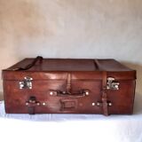 Large leather suitcase
