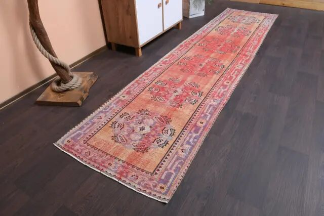 Vintage Turkish Oushak Handmade Wool Runner  80x327