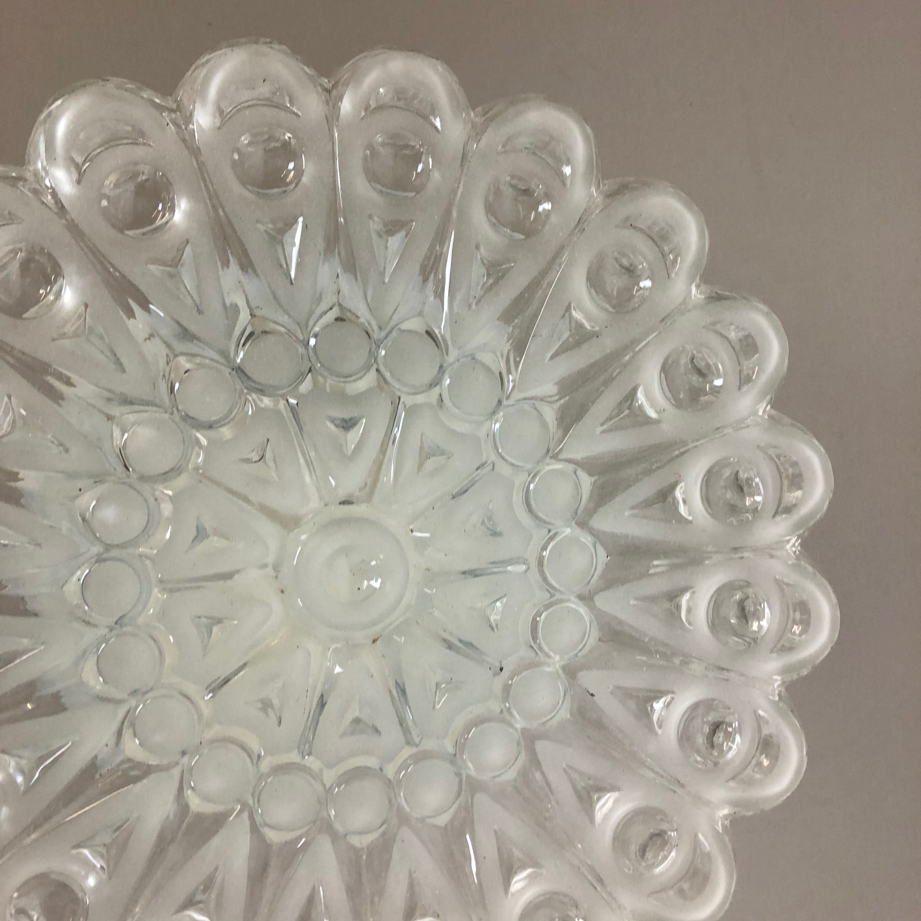 Modernist Floral Glass Wall Light Sconce Made by Hillebrand, Germany, 1970s