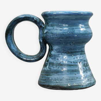Blue vase with handle Lucette Pillet DlG Blin