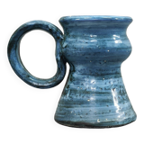 Blue vase with handle Lucette Pillet DlG Blin