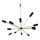 Lampadario Sputnik in ottone – 10 punti luce, Italia, anni ’60 – Originale