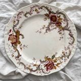 8 polychrome ironstone dinner plates "Wentworth" by Emile Bourgeois