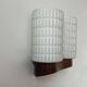 Vintage modernist teak and opaline wall lamp, Netherlands 1960s