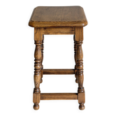 Tabouret carré ancien en bois massif