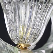 Charming Ercole Barovier Art Deco Chandelier, 'Bullicante' Glass Murano, 1940s