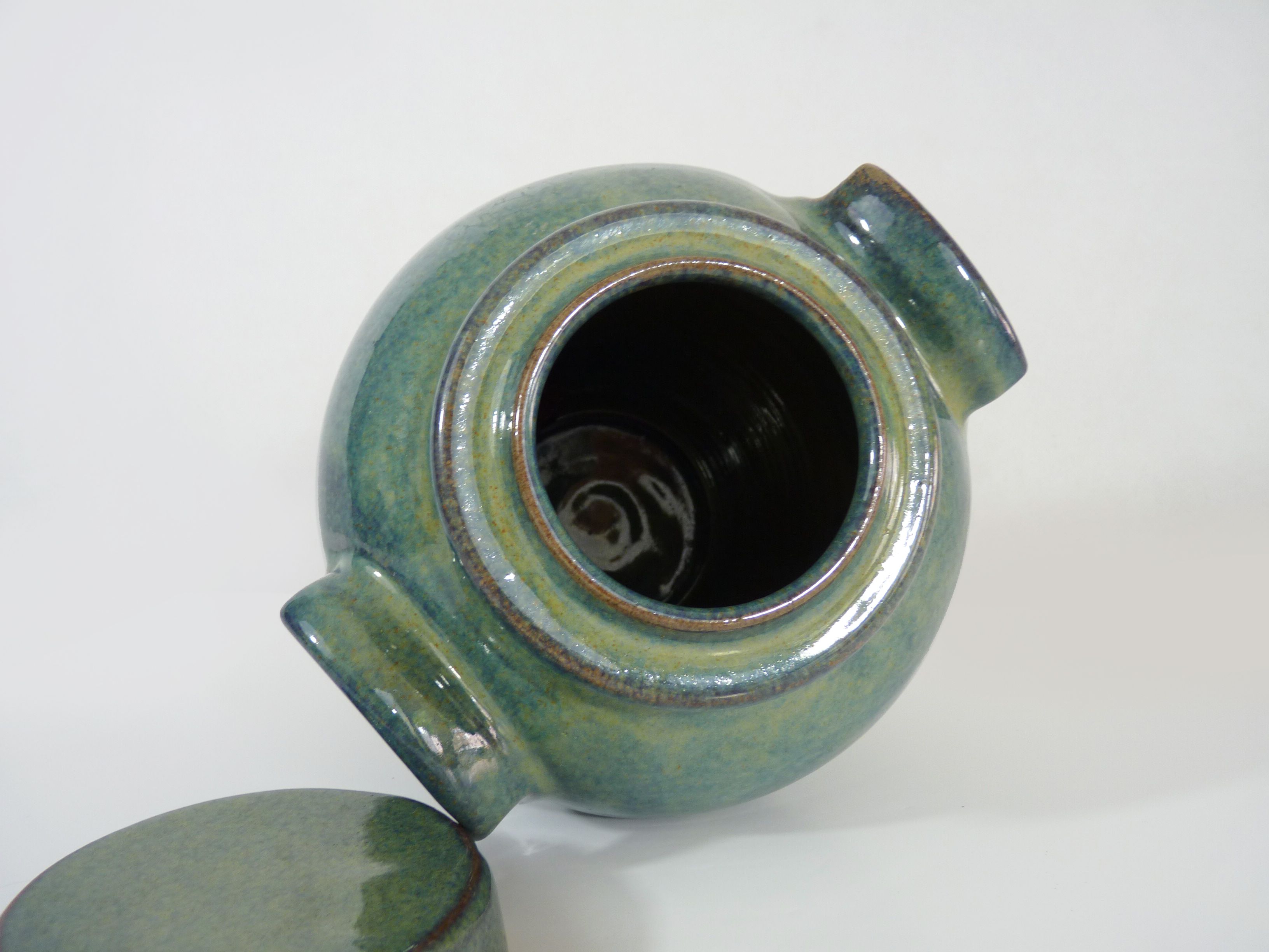 Vinaigrier in glazed sandstone, stamped f.normand