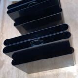Black magazine holder "Kartell" by Giotto Stoppino, Italy 1970