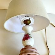 Ceramic Lamp Italy Roses and Gold