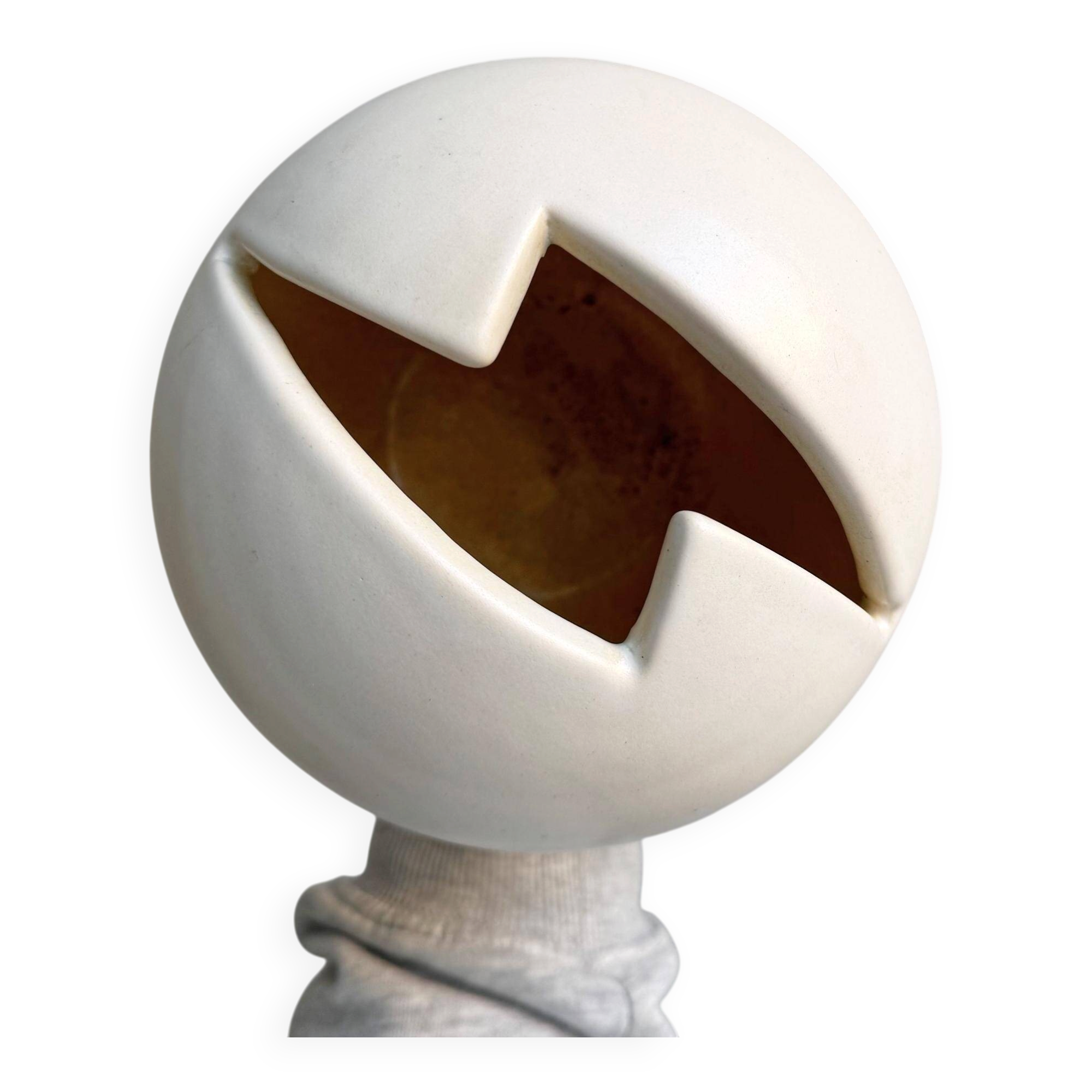 Unique vintage Prosman ceramic B2 vase - lightning bolt