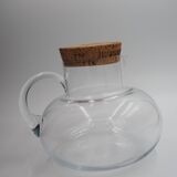 Round glass carafe with cork stopper