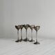 Set of 6 antique egg cups in patinated metal