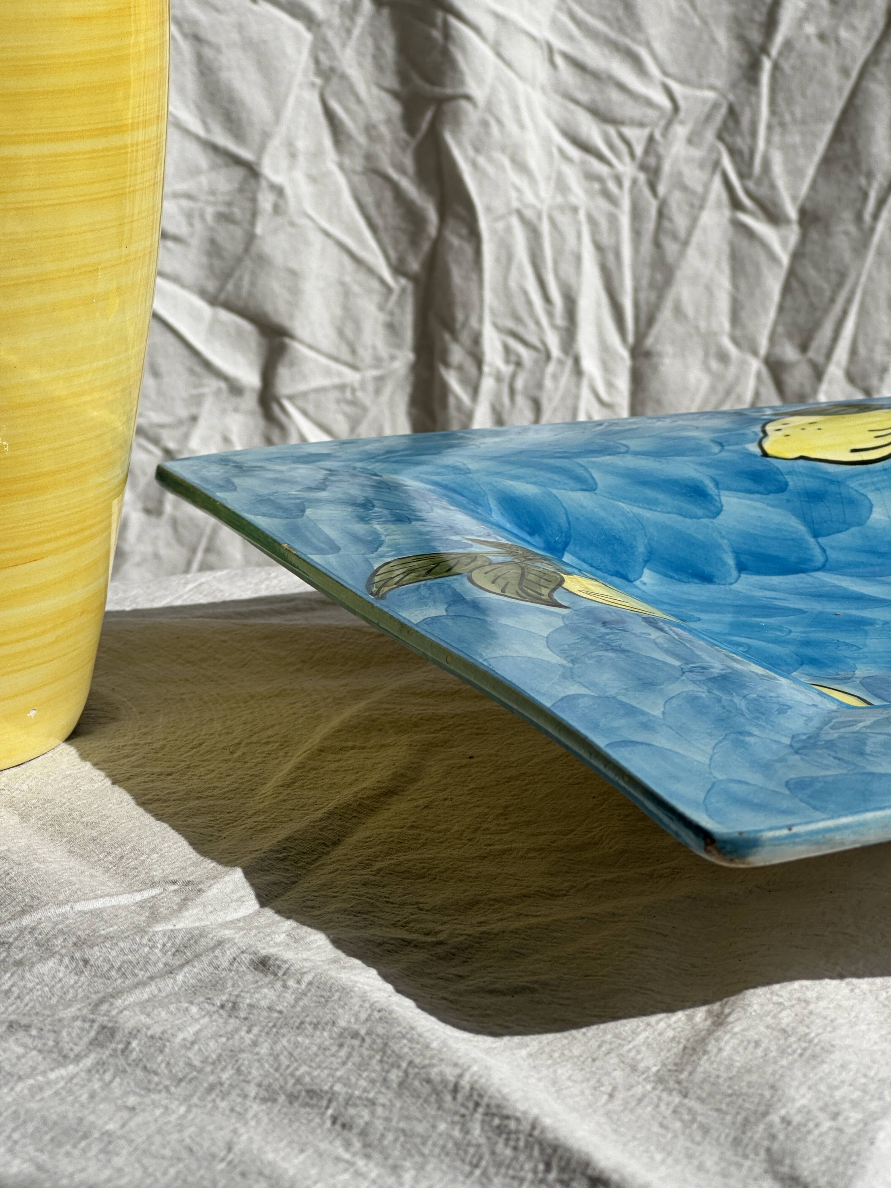 Large square dish with lemon pattern 33cm Aleya Slim