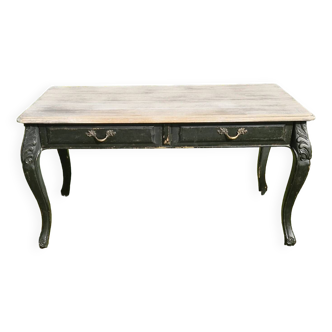 Large desk with raw wood top