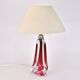 Lampe de table en verre rose Val St Lambert du milieu du siècle